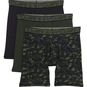 Jockey Signature Microfiber Boxer Briefs - 3-Pack Camo, Moss Green, Black Large
